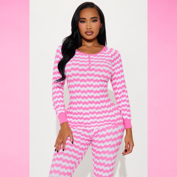 HP | Fashion Nova Don't Break My Heart PJ Pant Set - Pink/combo - Picture 3 of 10